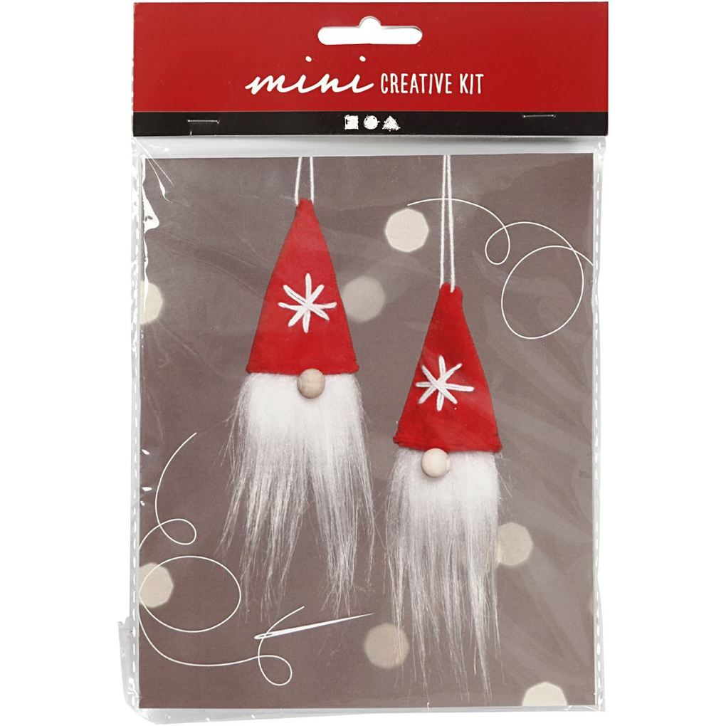 Creativ Company DIY Sets Filz & Fleece Mini Kreativ Set Weihnachtswichtel zum Aufhängen H 11 cm Kreativ Box
