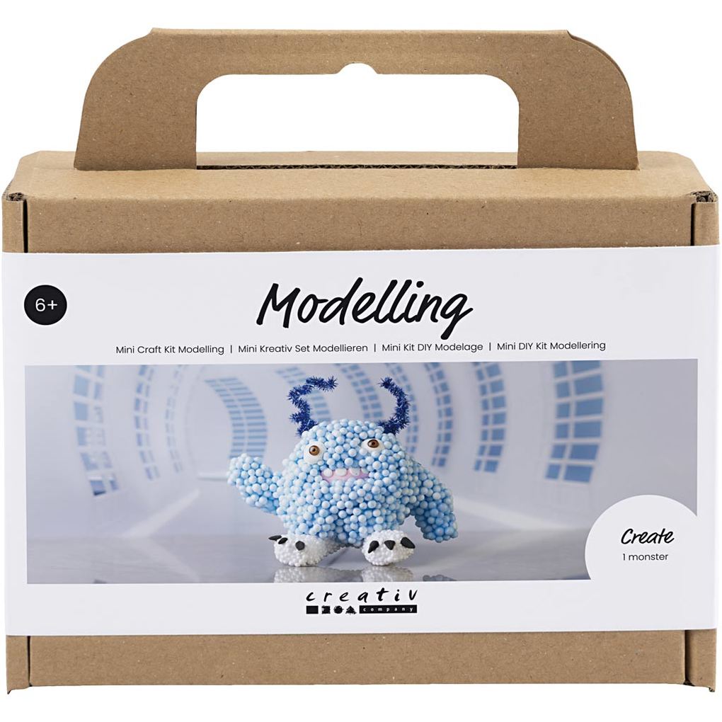 Creativ Company DIY Sets Modellieren Mini Kreativ Set Modellieren Hellblau Monster Bobby Kreativ Box