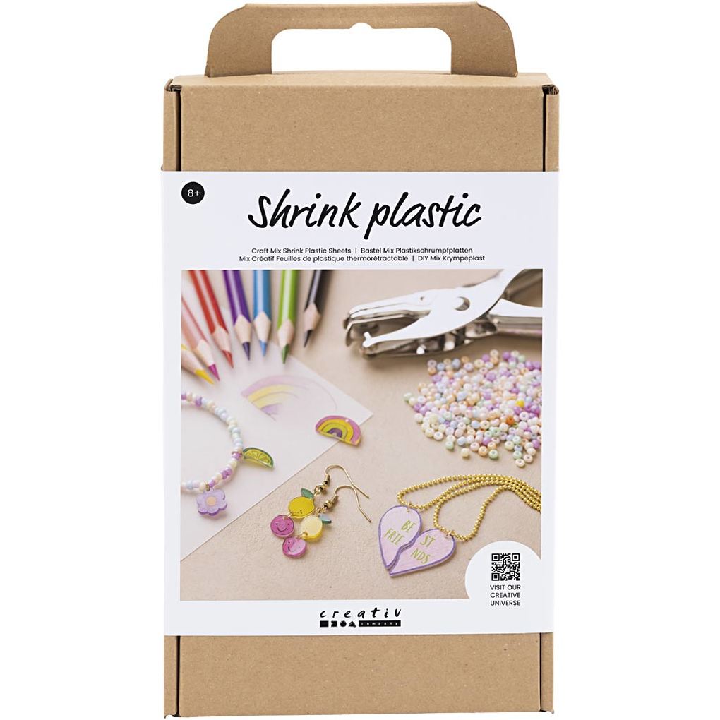 Creativ Company DIY Sets Plastikschrumpffolie Kreativ Mix Plastikschrumpfplatten Schmuck Kreativ Box