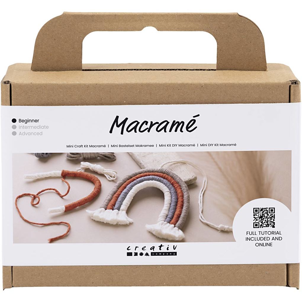 Creativ Company DIY Sets Macramé Mini Kreativ Set Macramé Regenbogen Kreativ Box