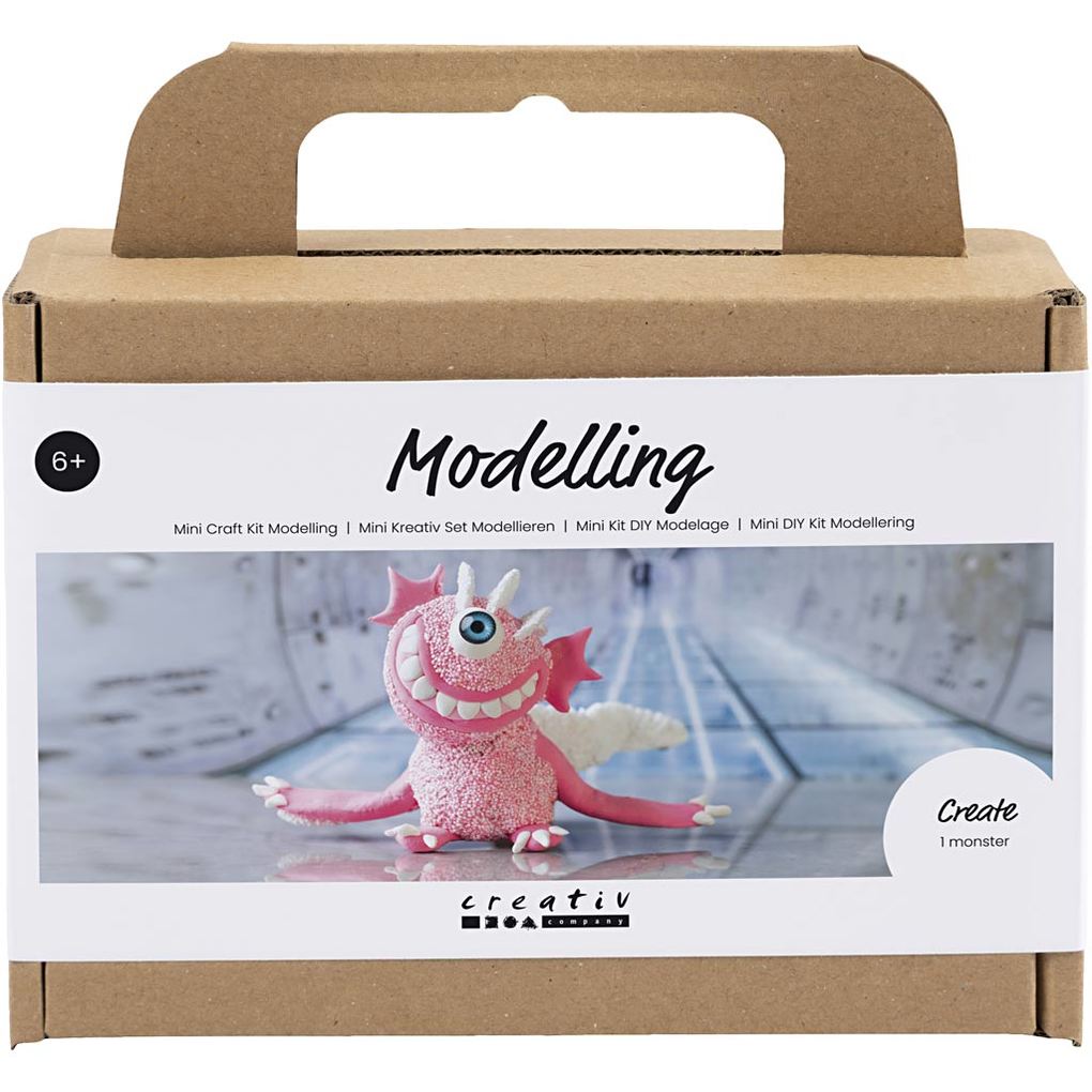 Creativ Company DIY Sets Modellieren Mini Kreativ Set Modellieren Hellpink Monster Sally Kreativ Box