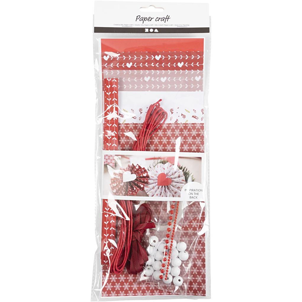 Creativ Company DIY Sets Papierdeko Papierfiguren Kreativ-Mix Papierausschnitt Rot Weiß Kreativ Box