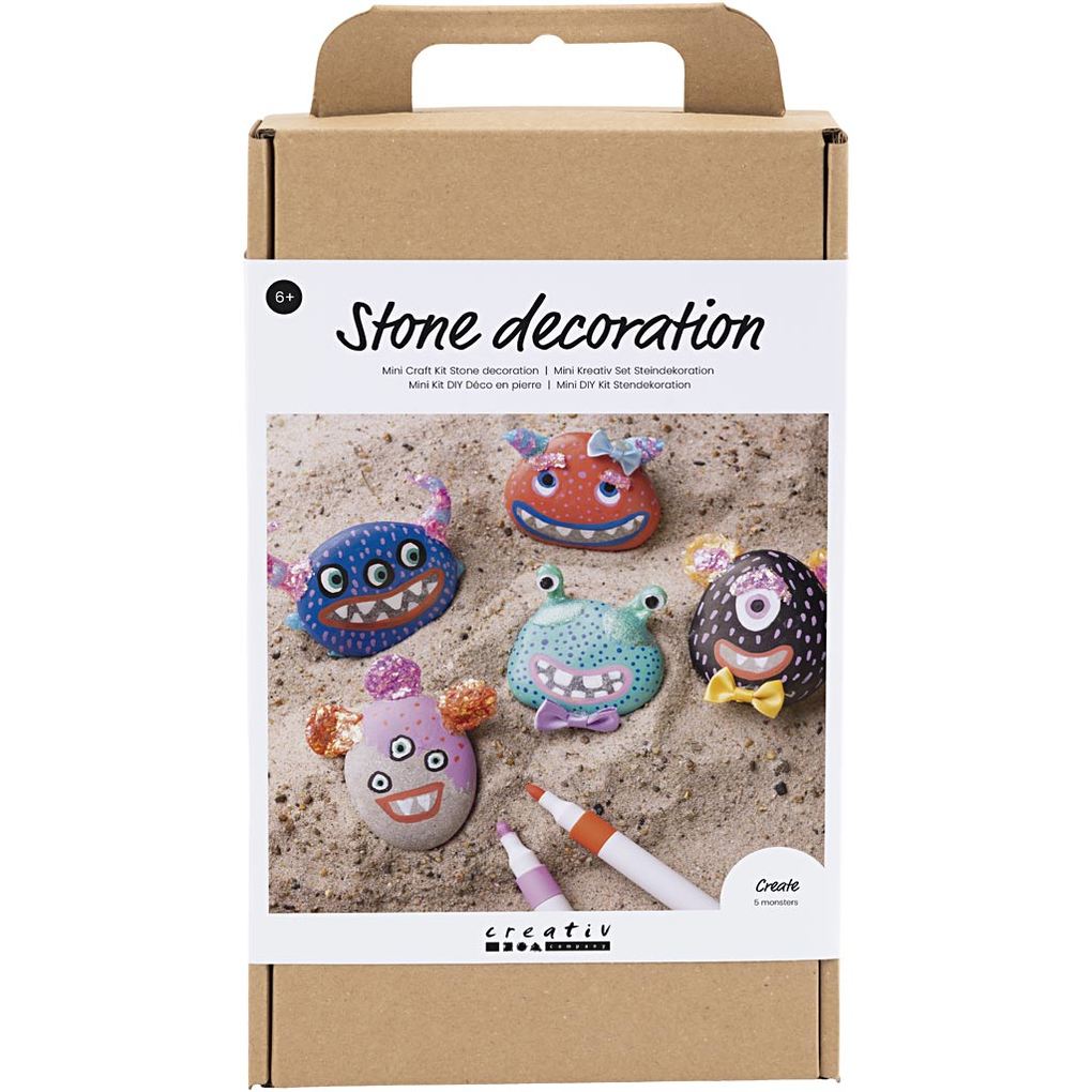 Creativ Company DIY Sets Basisversion Kreativ Set Steindekoration Sortierte Farben Monster Kreativ Box