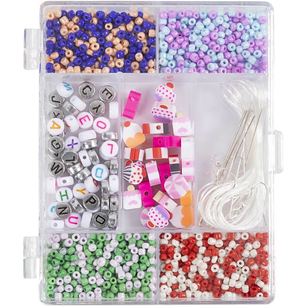 Creativ Company DIY Sets Beads Kreativ Mix Schmuck Pastellfarben Süßigkeitenmischung Kreativ Box