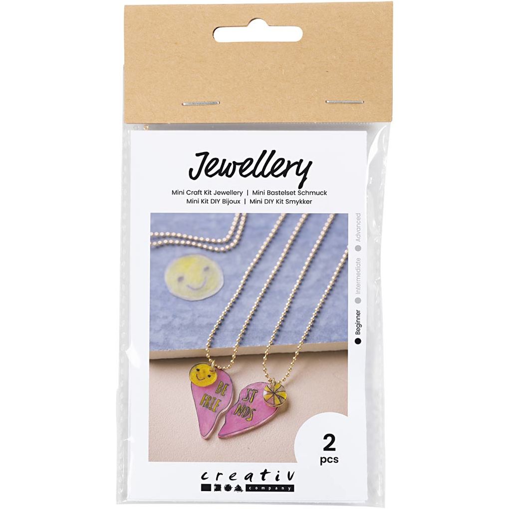 Creativ Company DIY Sets Beads Mini Kreativ Set Schmuck Freundschaftsketten aus Schrumpffolie Kreativ Box
