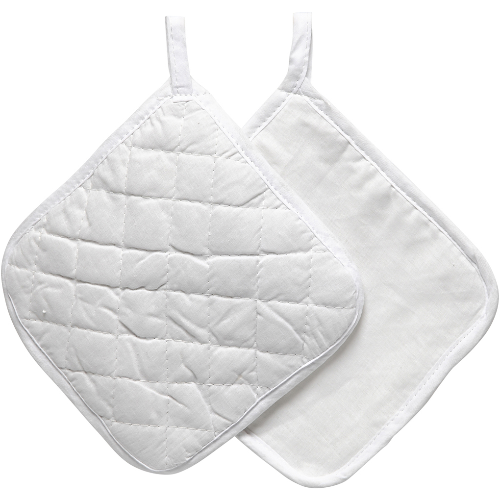 Creativ Company Küchentextilien Topflappen Weiß 20x20 cm 145 g 1 Paar