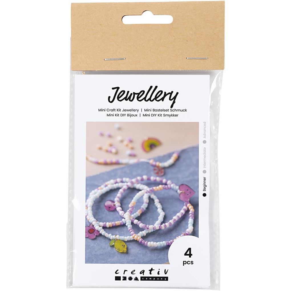 Creativ Company DIY Sets Beads Mini Kreativ Set Schmuck Armbänder aus Schrumpffolie Kreativ Box