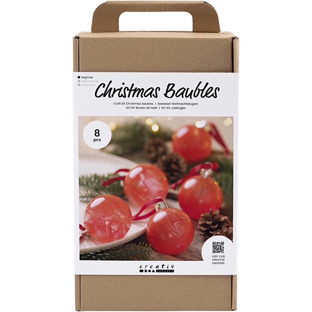 Creativ Company DIY Sets Dekoartikel Kreativ Set Weihnachtskugeln Marmorieren Kreativ Box