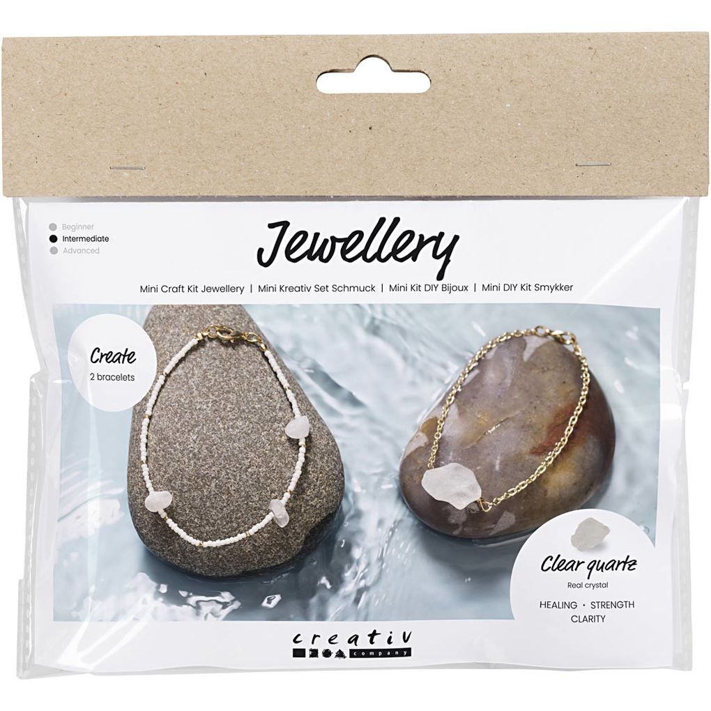 Creativ Company DIY Sets Beads Mini Kreativ Set Schmuck Armband aus Bergkristall Kreativ Box