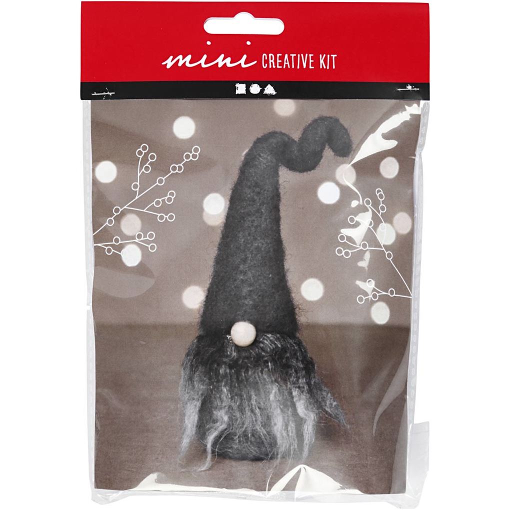 Creativ Company DIY Sets Nadelfilzen Mini Kreativ Set Grau Melange Weihnachtswichtel H 13 cm Kreativ Box