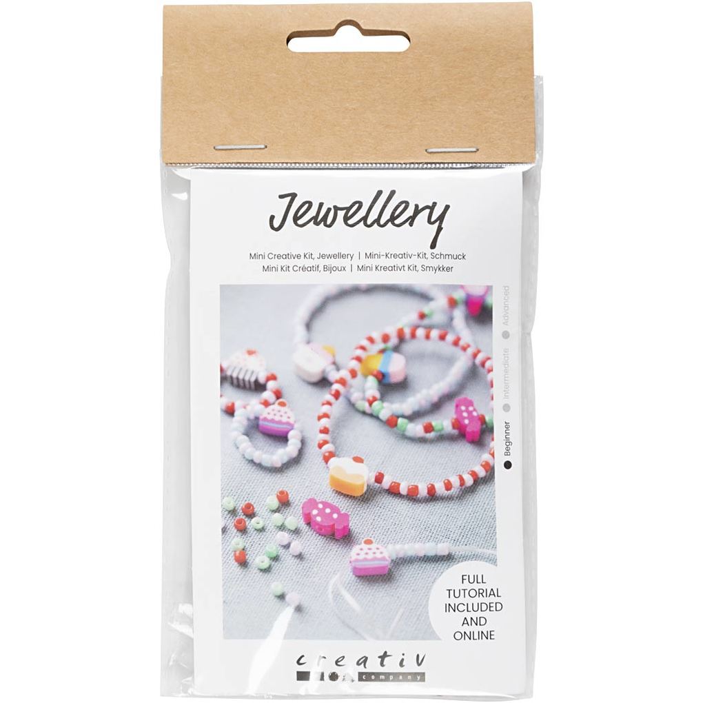 Creativ Company DIY Sets Beads Mini Kreativ Set Schmuck Elastisches Armband und Ring Kreativ Box
