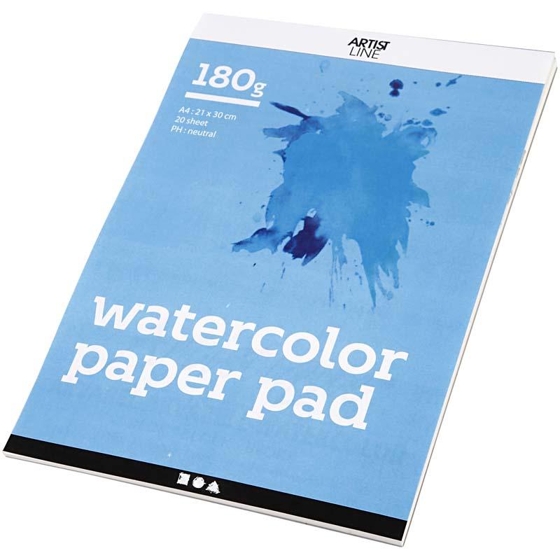 Creativ Company Div. Zubehör für Wasserfarben Aquarellblock Weiß A4 210x297 mm 180 g 20 Bl./ 1 Stk