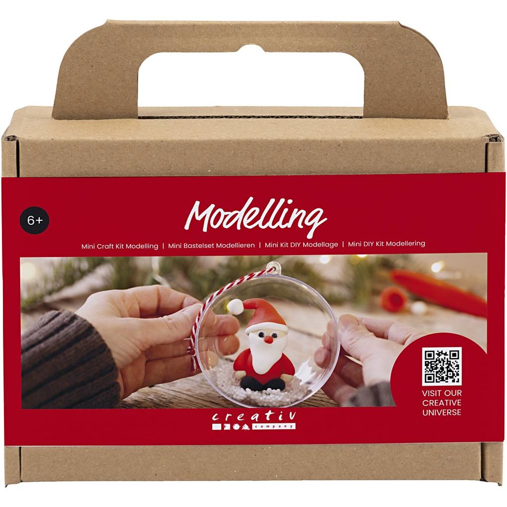 Creativ Company DIY Sets Modellieren Mini Kreativ Set Modellieren Rot/Weiß Weihnachtsmann Kreativ Box