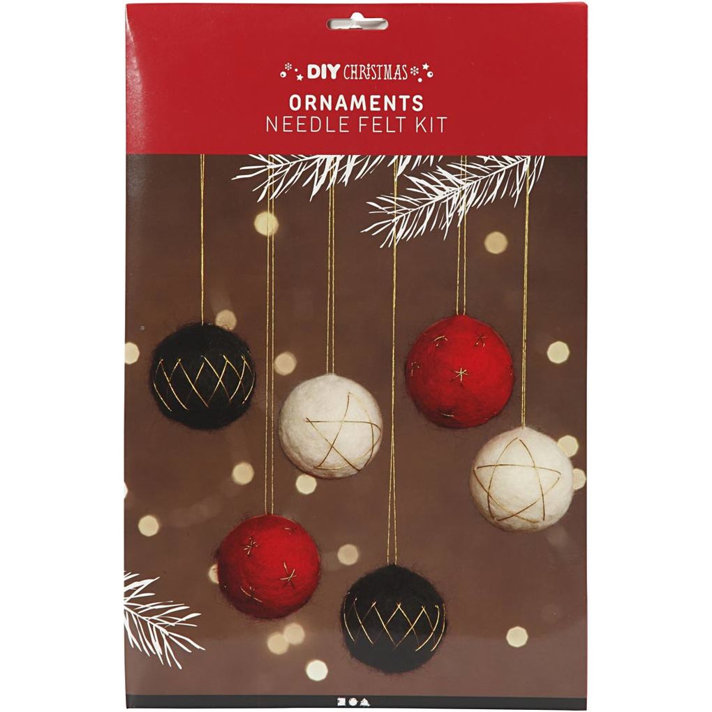 Creativ Company DIY Sets Nadelfilzen Weihnachtsbaumkugeln D 6 cm 6er Set Kreativ Box