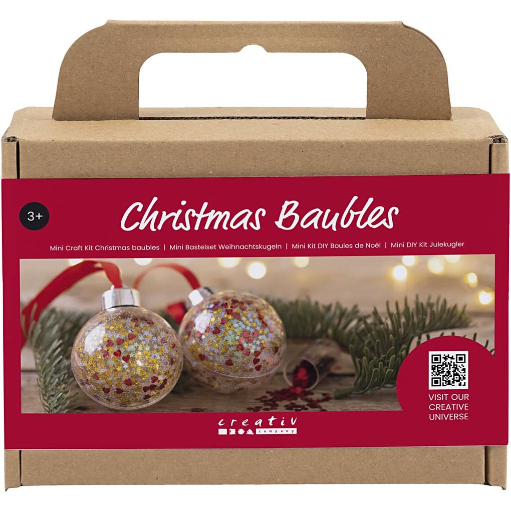 Creativ Company DIY Sets Dekoartikel Mini Kreativ Set Weihnachtskugeln Pailletten Kreativ Box