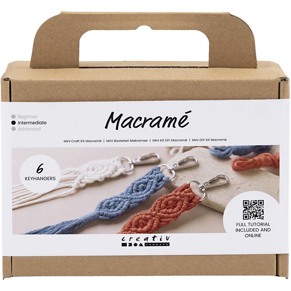 Creativ Company DIY Sets Macramé Mini Kreativ Set Makramee Schlüsselringe Kreativ Box