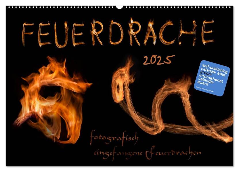 Feuerdrache (Wandkalender 2025 DIN A2 quer) CALVENDO Monatskalender