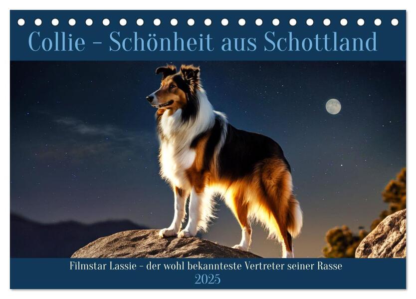 Traumhund Collie (Tischkalender 2025 DIN A5 quer) CALVENDO Monatskalender