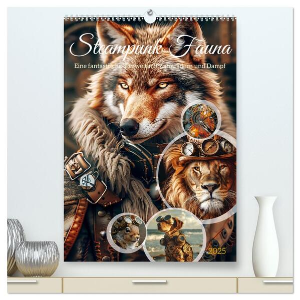 Steampunk Fauna (hochwertiger Premium Wandkalender 2025 DIN A2 hoch) Kunstdruck in Hochglanz