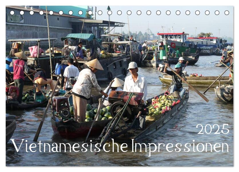 Vietnamesische Impressionen (Tischkalender 2025 DIN A5 quer) CALVENDO Monatskalender