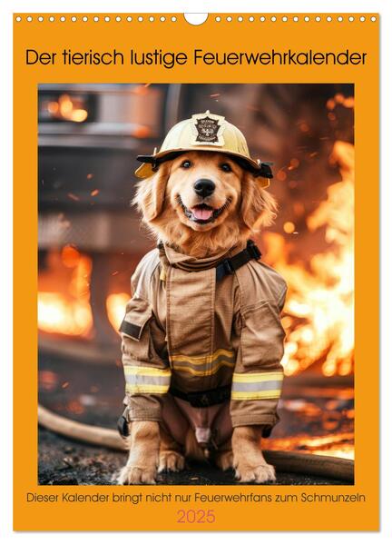 Der tierisch lustige Feuerwehrkalender (Wandkalender 2025 DIN A3 hoch) CALVENDO Monatskalender