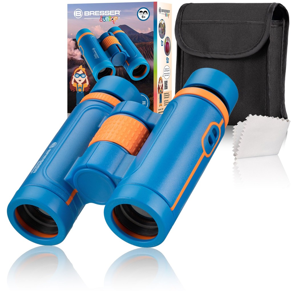 Bresser Junior 8810640 - Kinderfernglas 7X30 blau 7-fache Vergrößerung STEM