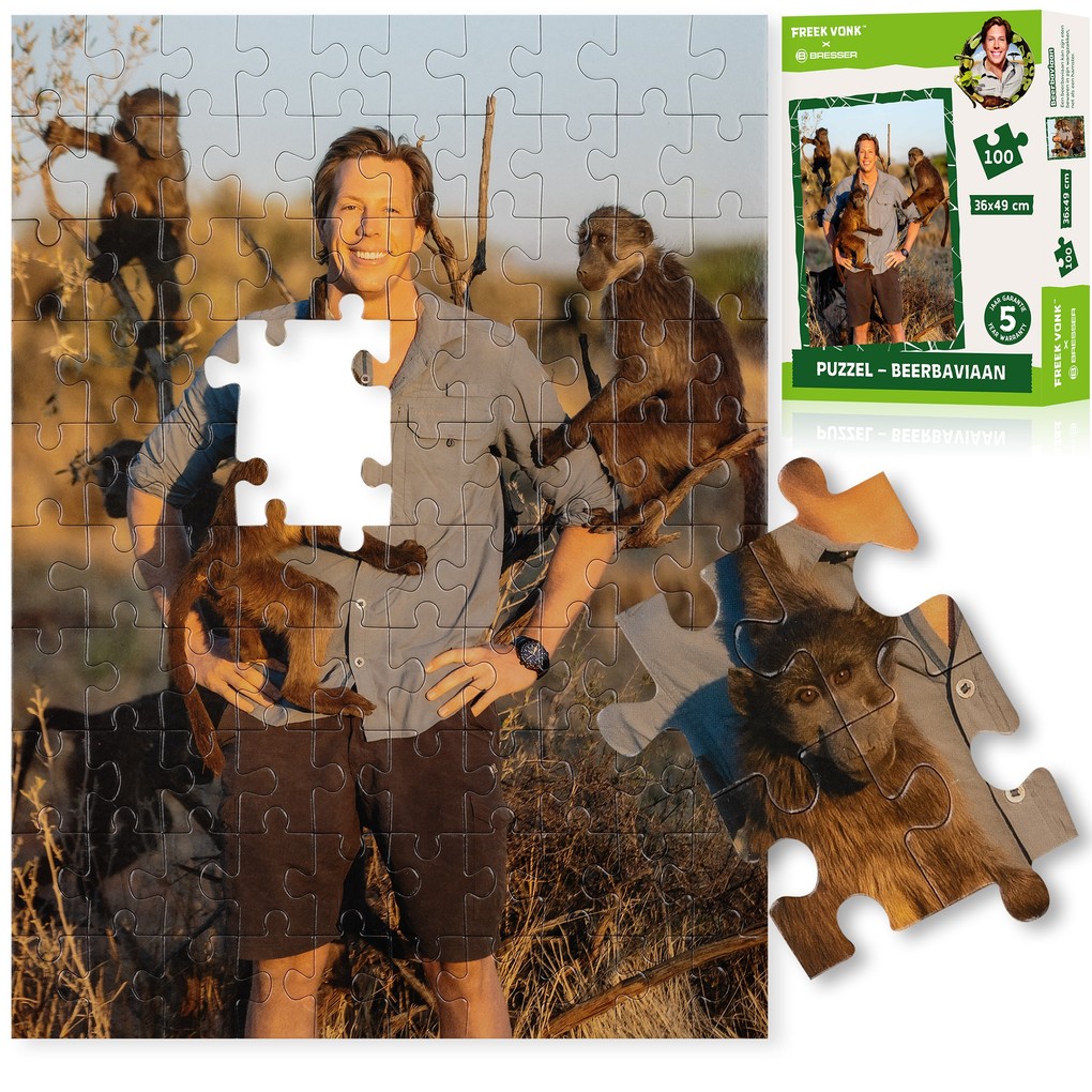 Freek Vonk 9820610 - BRESSER Kinder-Puzzle Bärenpaviane 100 Teile