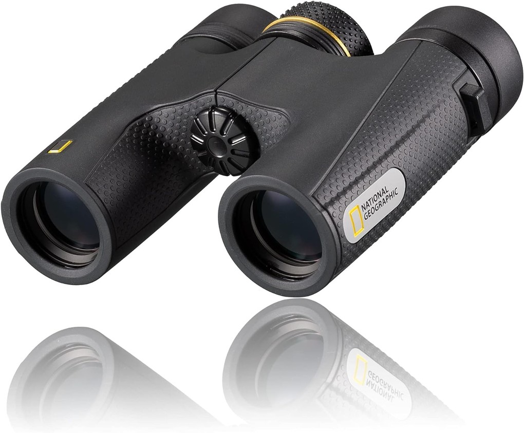 National Geographic 9076550 - Taschenfernglas 10x25 mit hochwertigen BaK-4-Prismen Fernglas mit Tasche und Trageriemen