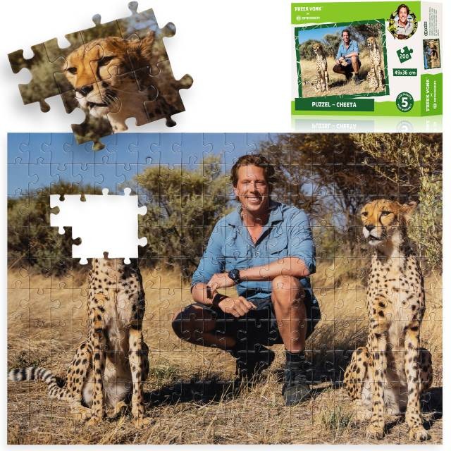 Freek Vonk 9820600 - BRESSER Kinder-Puzzle Geparden 200 Teile