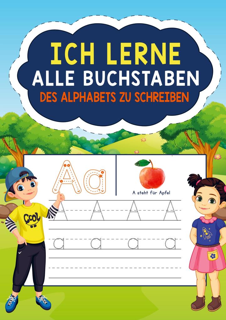 Ich lerne schreiben alle Buchstaben des Alfabets