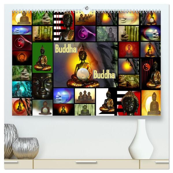 Buddha (hochwertiger Premium Wandkalender 2025 DIN A2 quer) Kunstdruck in Hochglanz