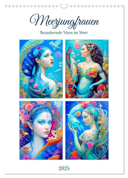 Meerjungfrauen. Bezaubernde Nixen im Meer (Wandkalender 2025 DIN A3 hoch) CALVENDO Monatskalender