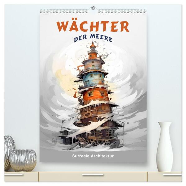 Wächter der Meere - Surreale Architektur (hochwertiger Premium Wandkalender 2025 DIN A2 hoch) Kunstdruck in Hochglanz