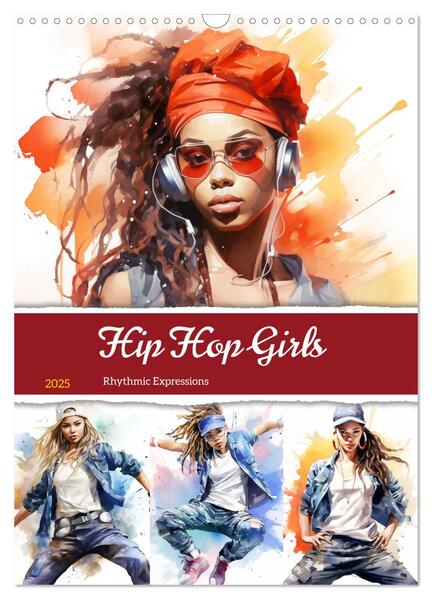 Hip Hop Girls. Rhythmic Expressions (Wandkalender 2025 DIN A3 hoch) CALVENDO Monatskalender