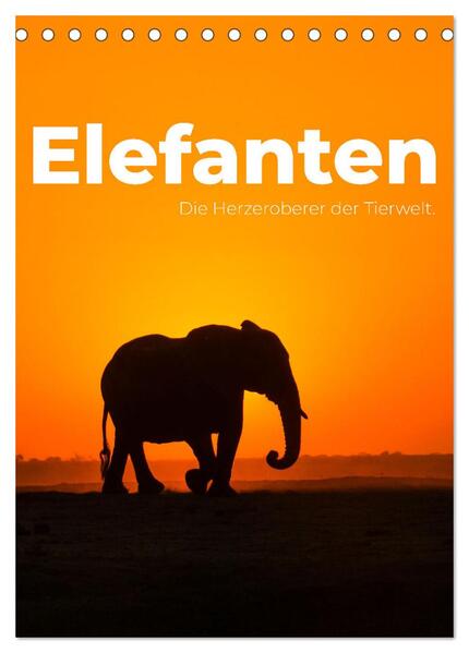 Elefanten - Die Herzeroberer der Tierwelt. (Tischkalender 2025 DIN A5 hoch) CALVENDO Monatskalender