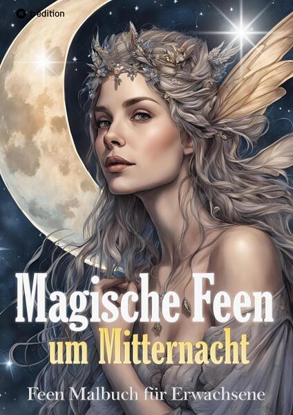 Feen Malbuch für Erwachsene Verzauberte Fantasy Magische Feen um Mitternacht - Ausmalbilder auf schwarzem Hintergrund