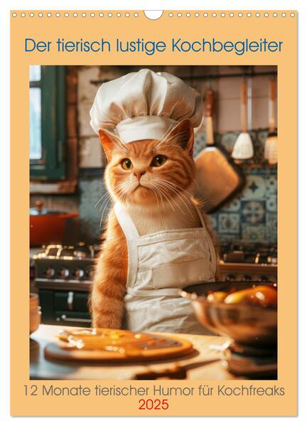 Der tierisch lustige Kochbegleiter (Wandkalender 2025 DIN A3 hoch) CALVENDO Monatskalender