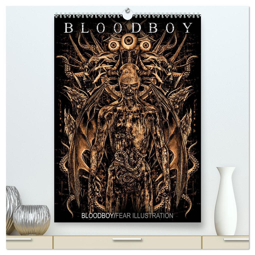 BLOODBOY/FEAR ILLUSTRATION (hochwertiger Premium Wandkalender 2025 DIN A2 hoch) Kunstdruck in Hochglanz