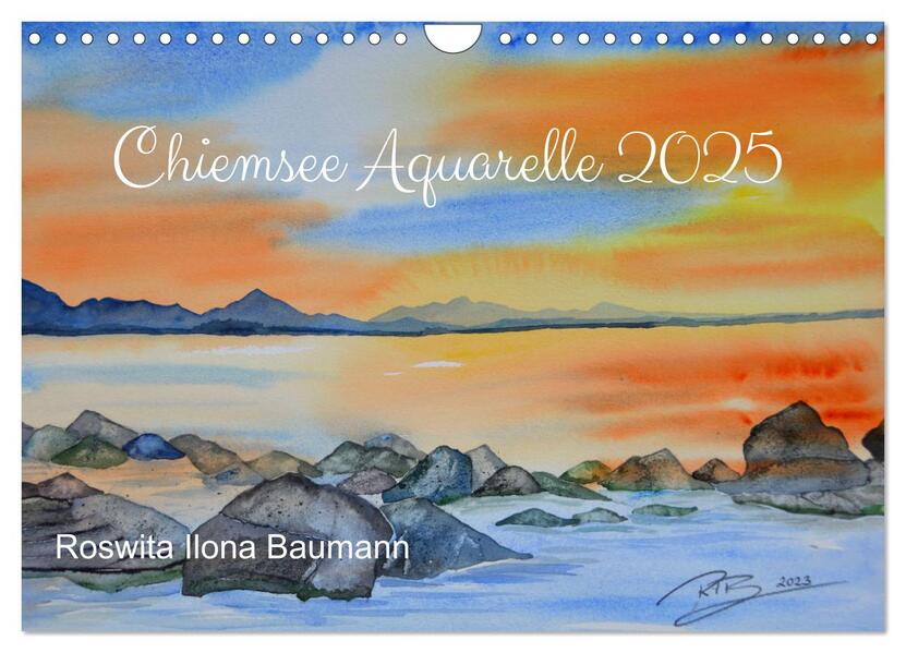 Chiemsee Aquarelle (Wandkalender 2025 DIN A4 quer) CALVENDO Monatskalender