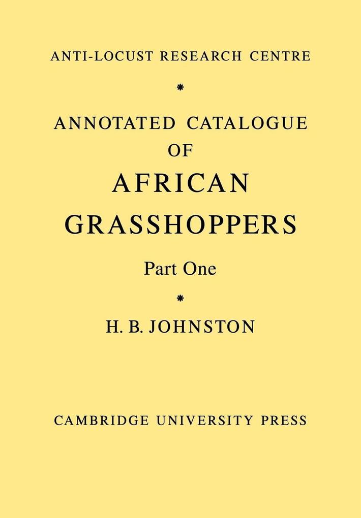 Annotated Catalogue of African Grasshoppers