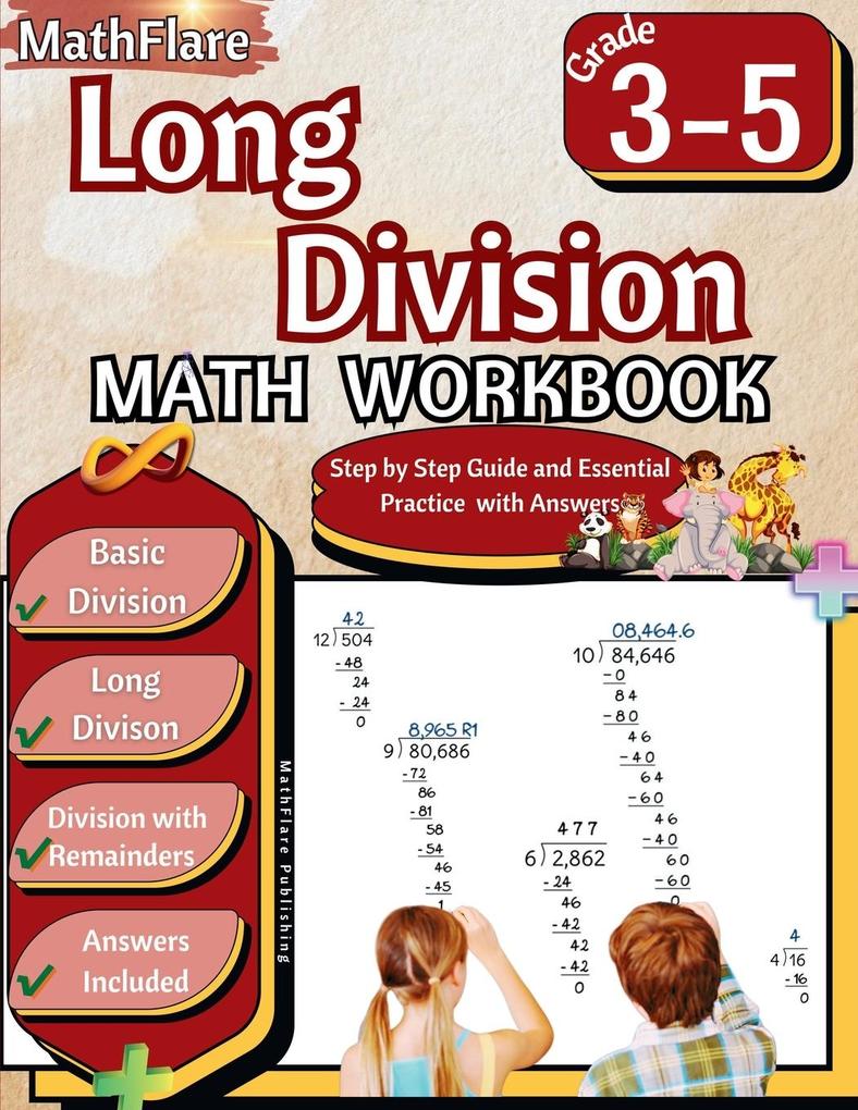 Long Division Math Workbook 3rd to 5th Grade