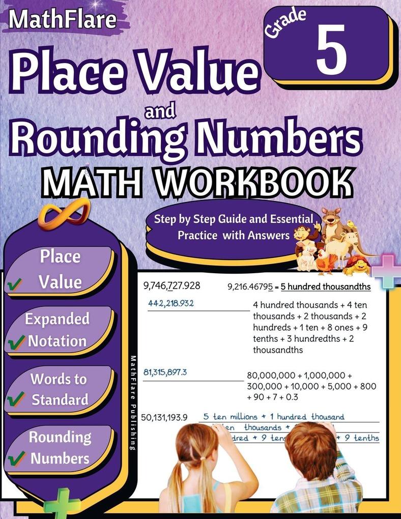 Place Value and Rounding Numbers Math Workbook 5th Grade