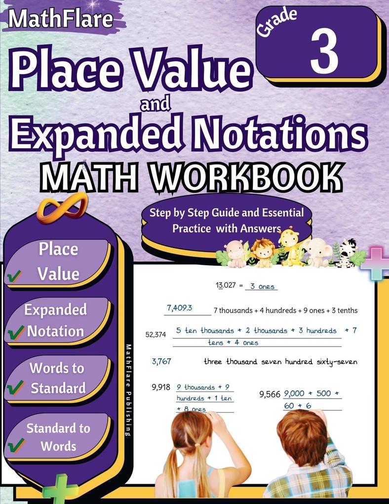 Place Value and Expanded Notations Math Workbook 3rd Grade