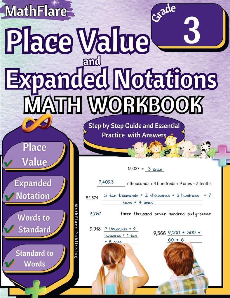 Place Value and Rounding Numbers Math Workbook 3rd Grade