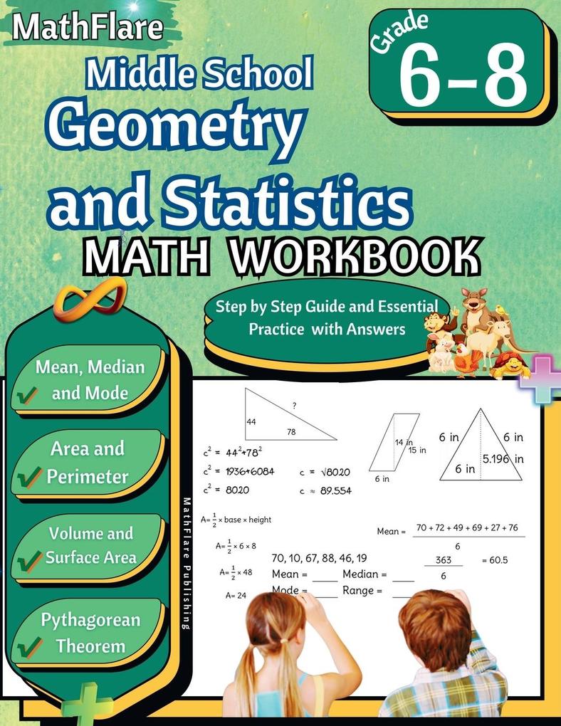 Middle School Geometry and Statistics Workbook 6th to 8th Grade
