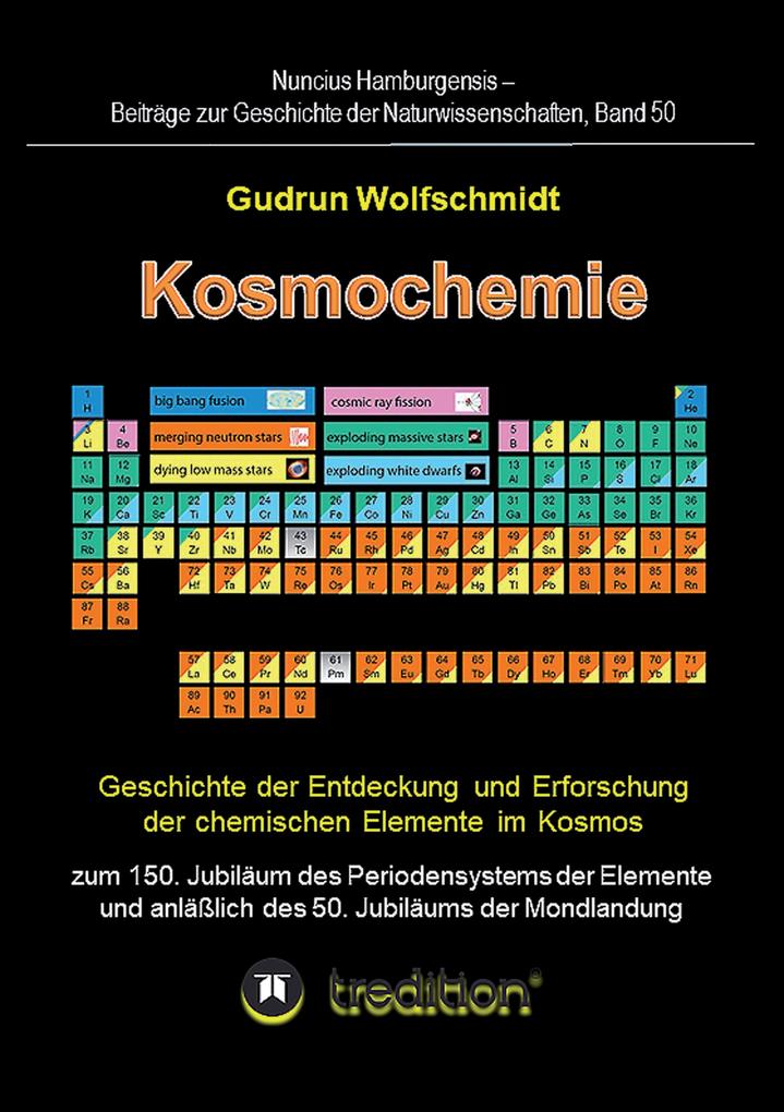 Kosmochemie - Geschichte der Entdeckung und Erforschung der chemischen Elemente im Kosmos zum 150. Jubiläum des Periodensystems der Elemente (PSE 1869) und anläßlich des 50. Jubiläums der Mondlandung