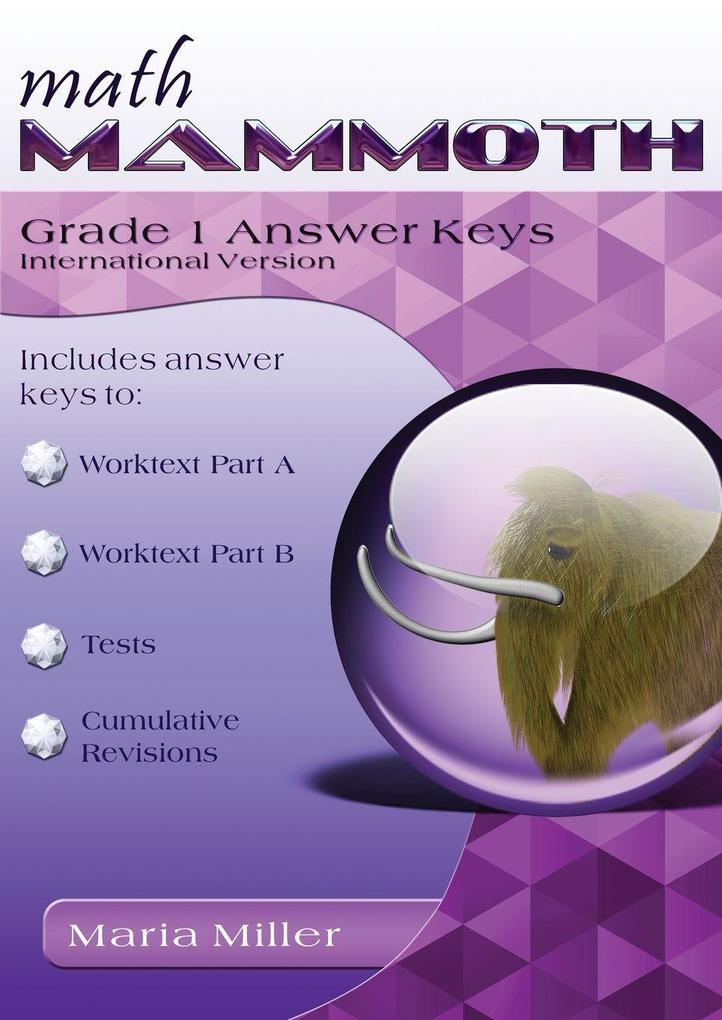 Math Mammoth Grade 1 Answer Keys International Version