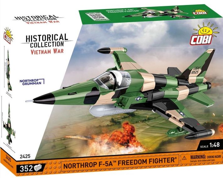 COBI Historical Collection 2425 - Northrop F-5A Freedom Fighter Kampfflugzeug Vietman War 1:48 Bausatz 352 Klemmbausteine/1 Figur