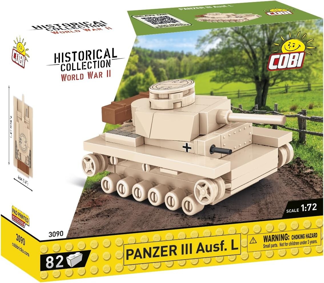 COBI Historical Collection 3090 - Panzer III Ausf.L WWII 1:72 Bausatz 82 Klemmbausteine