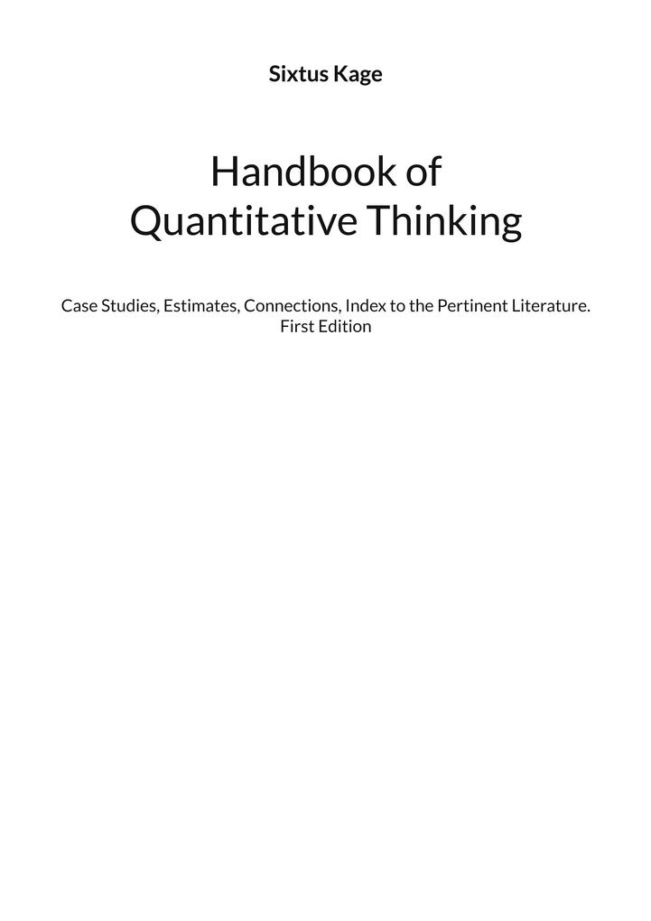Handbook of Quantitative Thinking